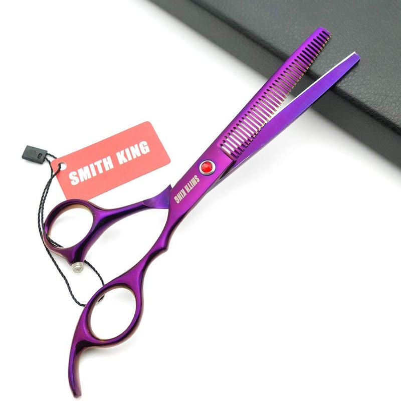 Smithking 7.0in Professional Pet Grooming Scissors set,Straight & Thinning & Curved scissors 4pcs set for Dog grooming (Violet) - Image 5